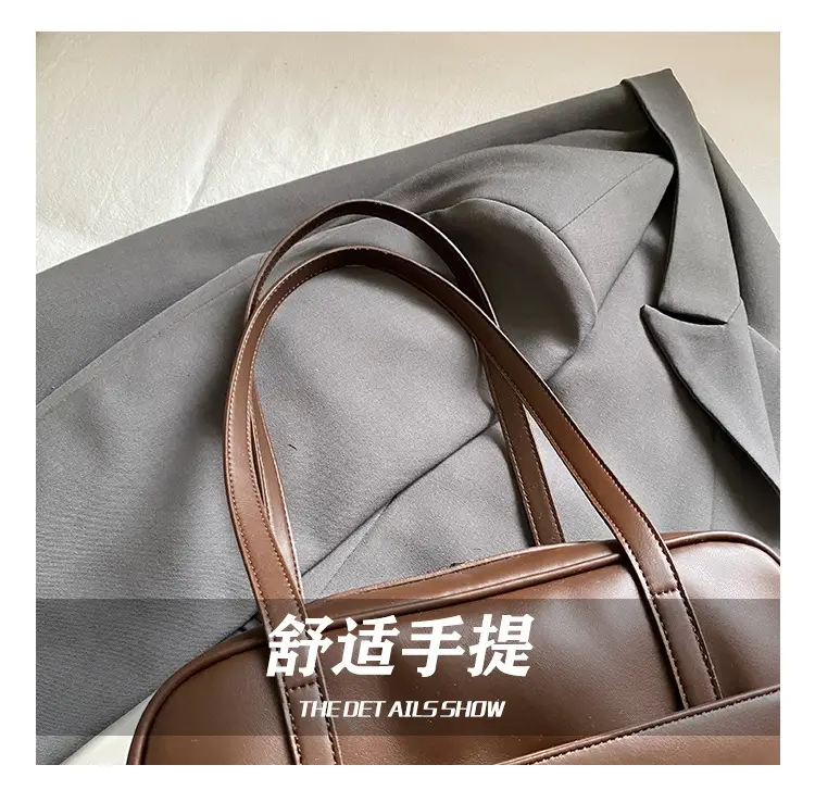 Retro Brown Shoulder Bag Large Capacity Women's Niche Texture — feature 10