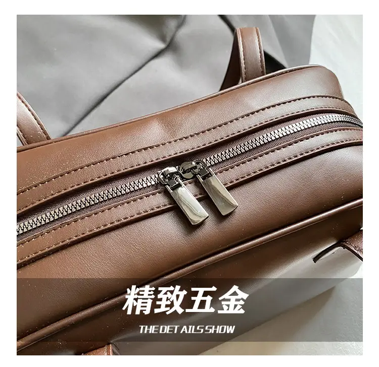 Retro Brown Shoulder Bag Large Capacity Women's Niche Texture — feature 11