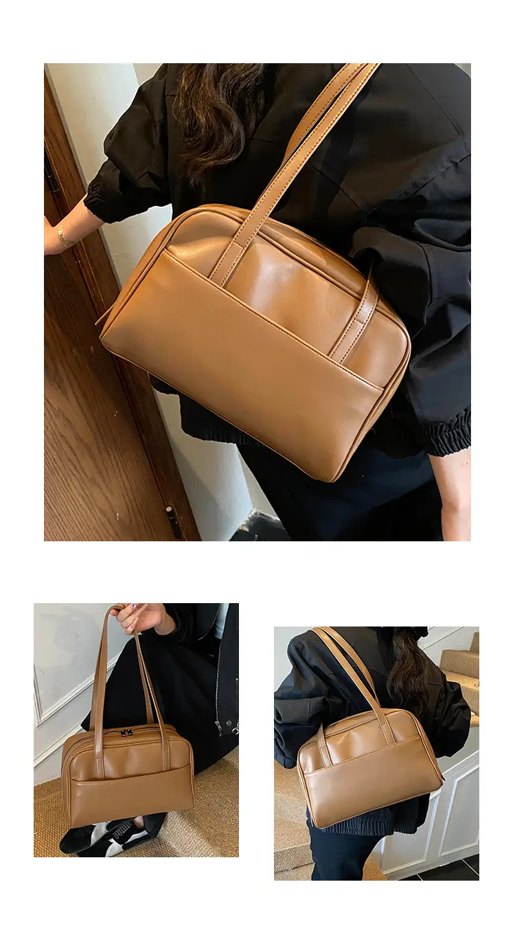 Retro Brown Shoulder Bag Large Capacity Women's Niche Texture — feature 14