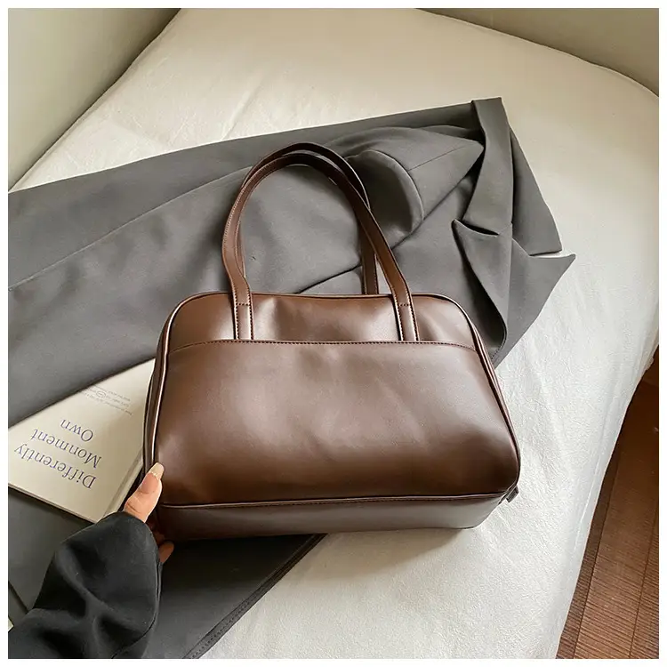 Retro Brown Shoulder Bag Large Capacity Women's Niche Texture — feature 18