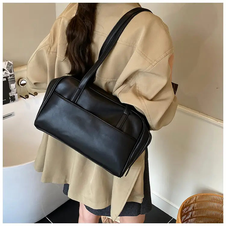 Retro Brown Shoulder Bag Large Capacity Women's Niche Texture — feature 4