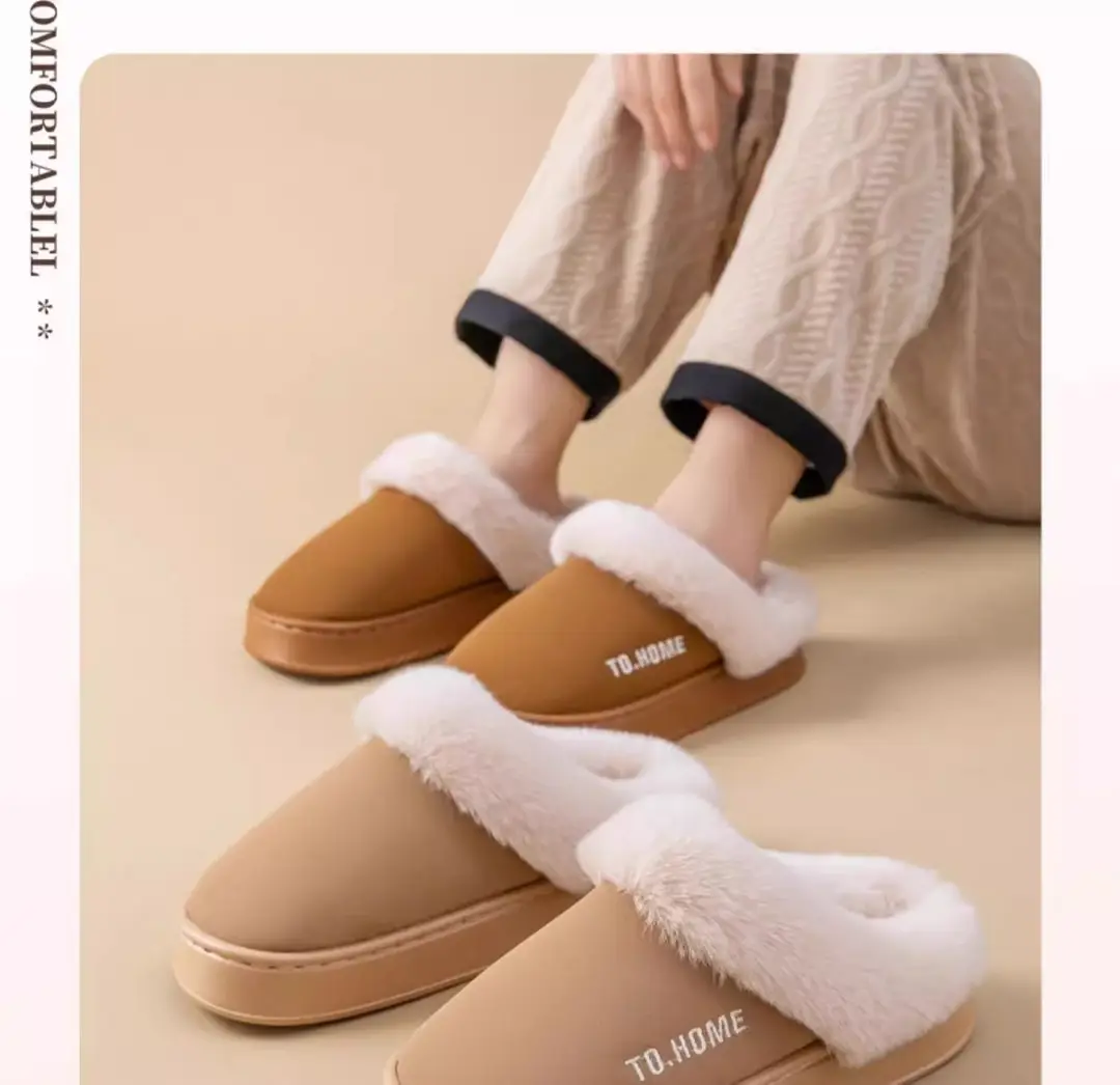 Birkenstock Slippers for Women Autumn and Winter 2025 New Home Indoor Non-Slip Thick-Soled Warm Toe-Toe Raw Edge Cotton Slippers for Men — feature 15