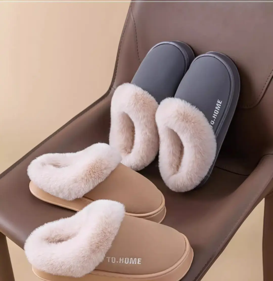Birkenstock Slippers for Women Autumn and Winter 2025 New Home Indoor Non-Slip Thick-Soled Warm Toe-Toe Raw Edge Cotton Slippers for Men — feature 17