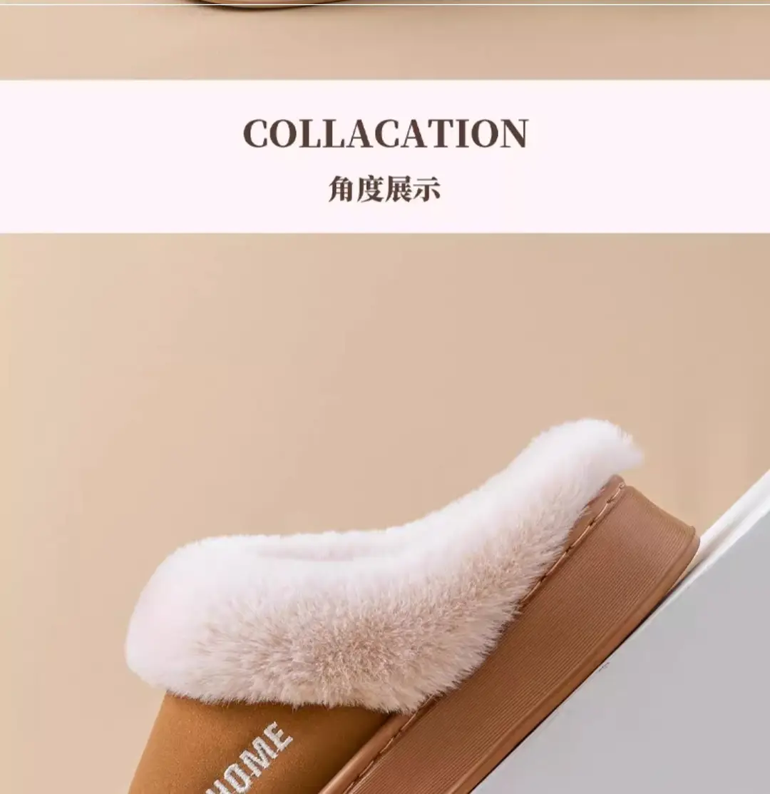 Birkenstock Slippers for Women Autumn and Winter 2025 New Home Indoor Non-Slip Thick-Soled Warm Toe-Toe Raw Edge Cotton Slippers for Men — feature 20