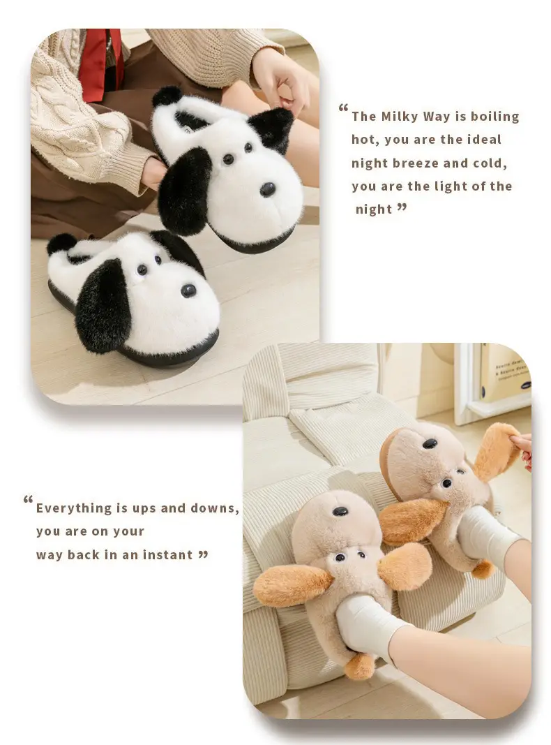 2025 Cartoon Dog Furry Slippers Women Warm Closed-Toe — feature 10