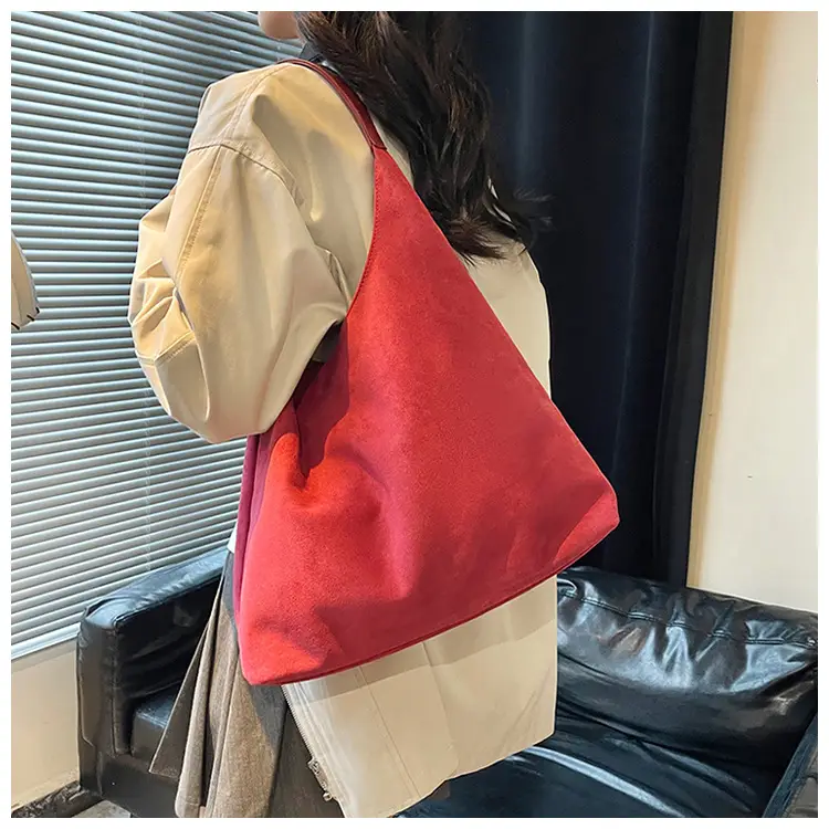 Brown Suede Large Tote Bag Matching Set — feature 18