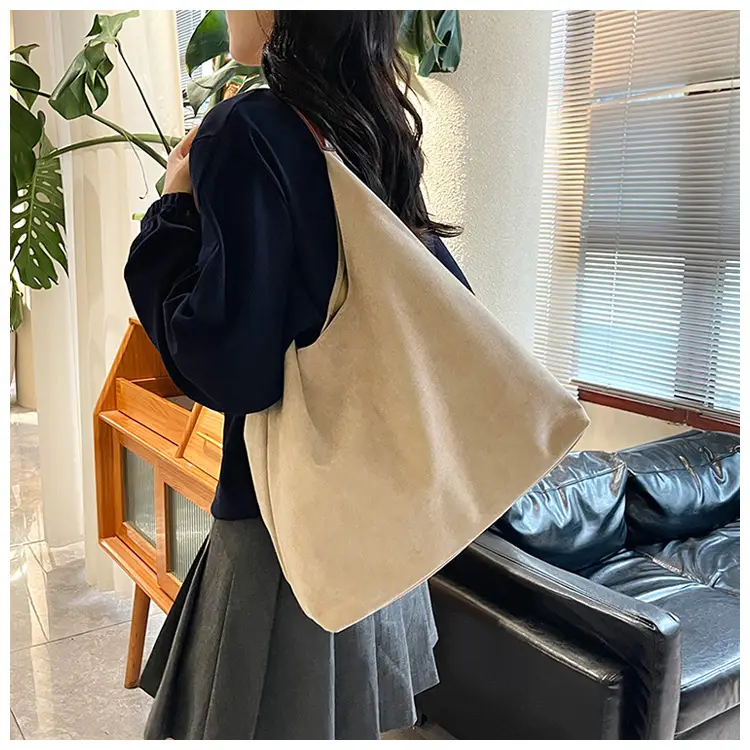 Brown Suede Large Tote Bag Matching Set — feature 20