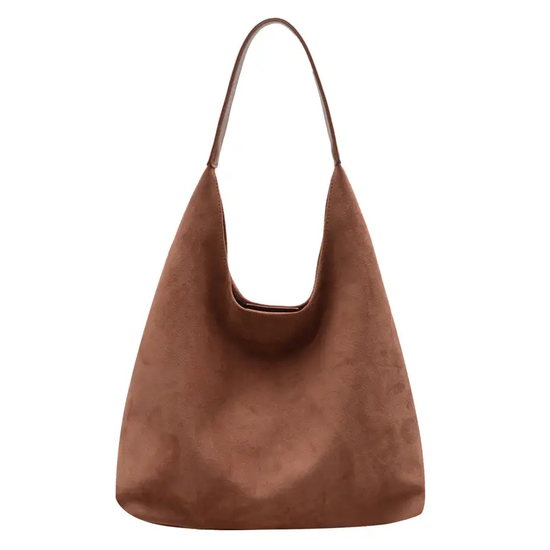 Brown Suede Large Tote Bag Matching Set