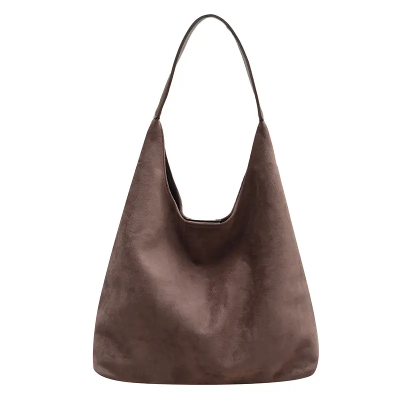 Brown Suede Large Tote Bag Matching Set