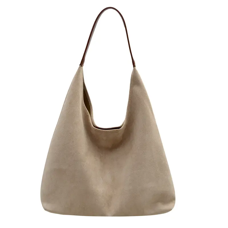 Brown Suede Large Tote Bag Matching Set