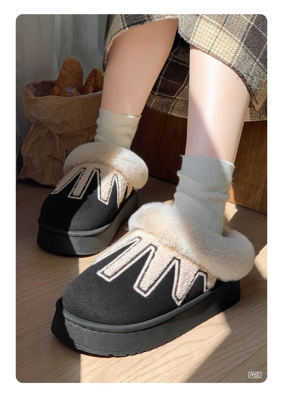 Cotton Slippers for Women in Winter New Thick-Soled Autumn Indoor Home Comfortable and Warm Feet Couple Plush Warm Slippers for Men to Wear Outside — feature 7
