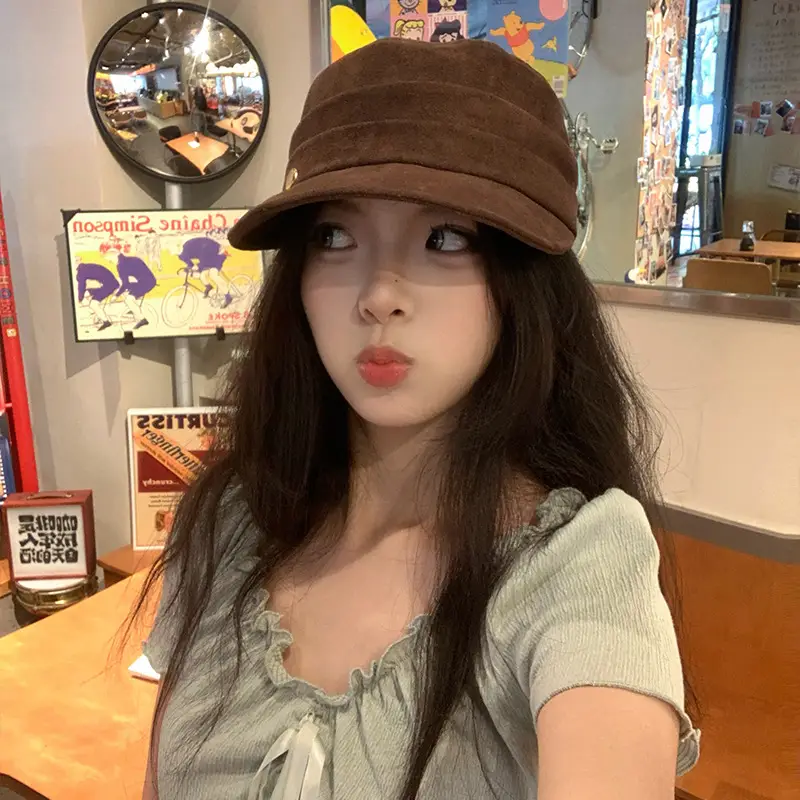 Japanese Retro Flat Cap Suede Equestrian 2025 - Image 6
