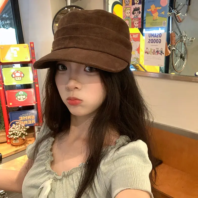 Japanese Retro Flat Cap Suede Equestrian 2025 - Image 7