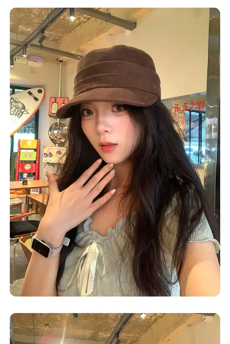 Japanese Retro Flat Cap Suede Equestrian 2025 — feature 11