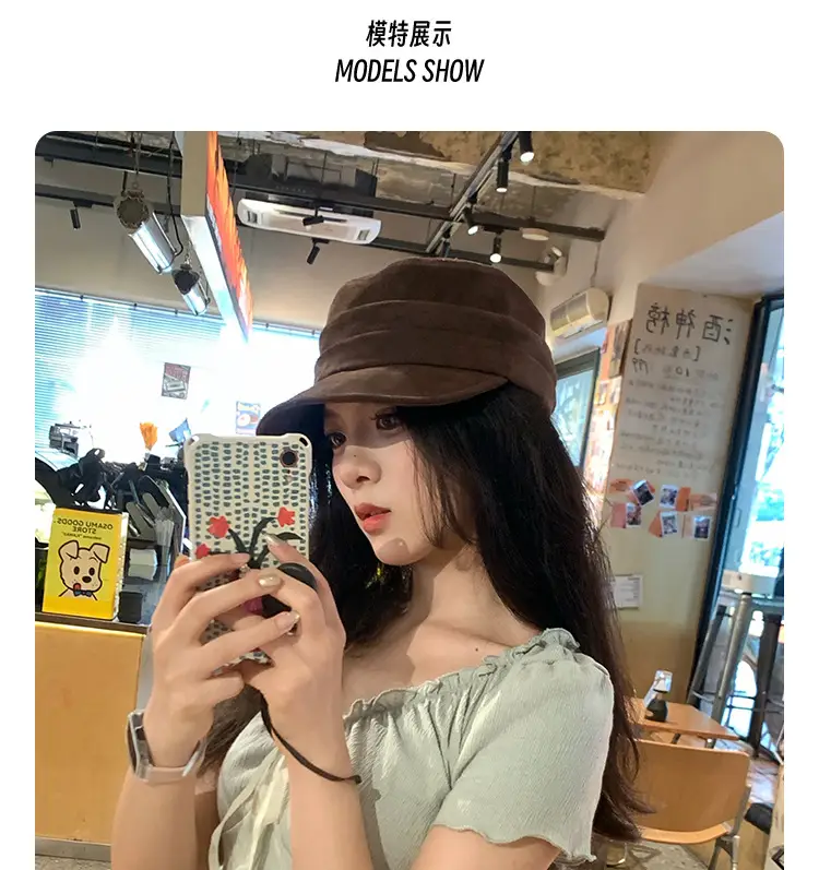 Japanese Retro Flat Cap Suede Equestrian 2025 — feature 13