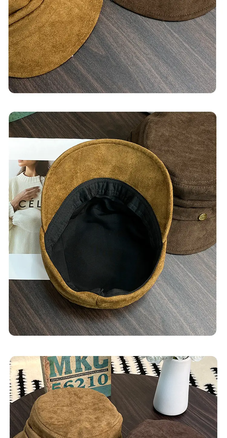 Japanese Retro Flat Cap Suede Equestrian 2025 — feature 16