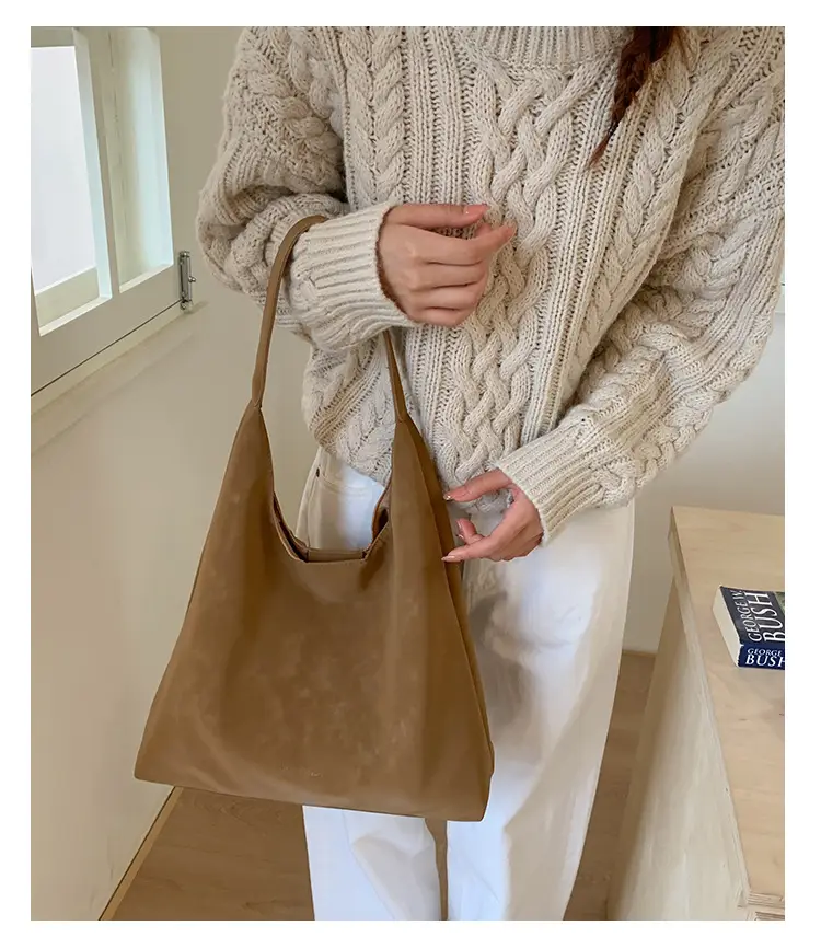 New Fashion Suede Shoulder Bag for Women, Large Capacity, Solid Color — feature 13