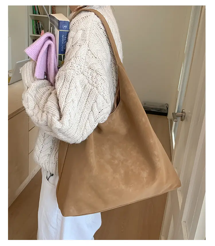 New Fashion Suede Shoulder Bag for Women, Large Capacity, Solid Color — feature 14