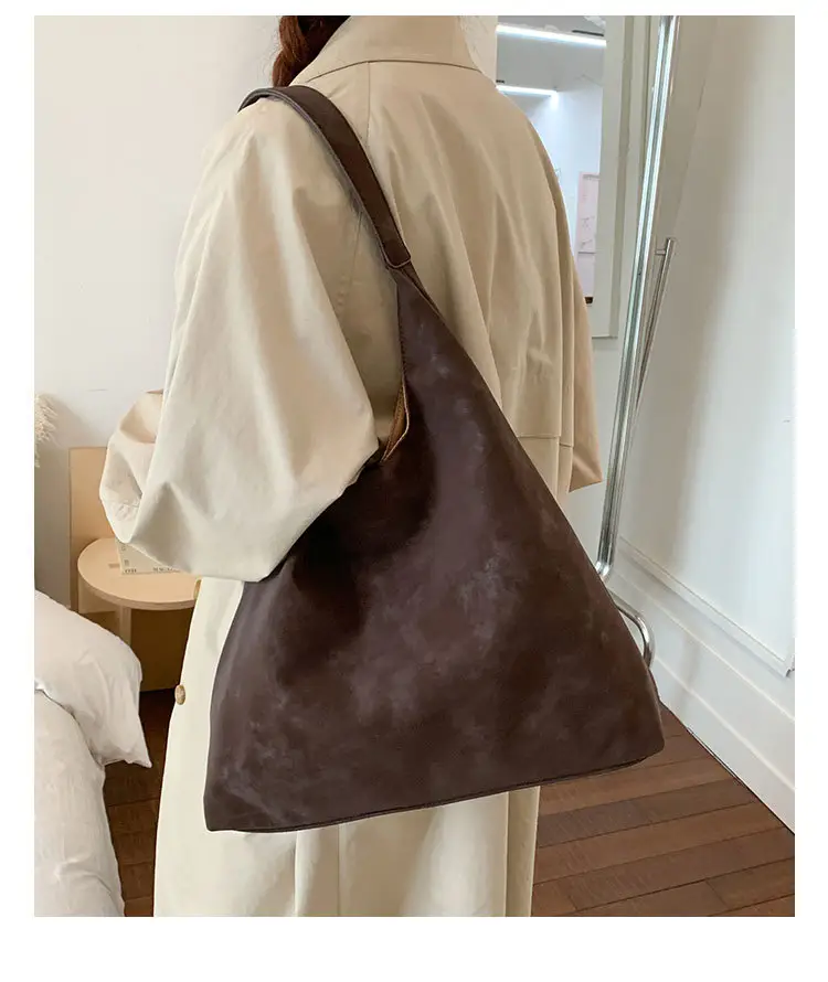 New Fashion Suede Shoulder Bag for Women, Large Capacity, Solid Color — feature 18