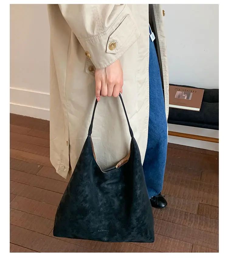 New Fashion Suede Shoulder Bag for Women, Large Capacity, Solid Color — feature 20