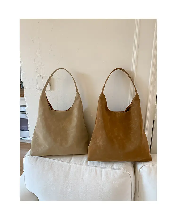 New Fashion Suede Shoulder Bag for Women, Large Capacity, Solid Color — feature 6
