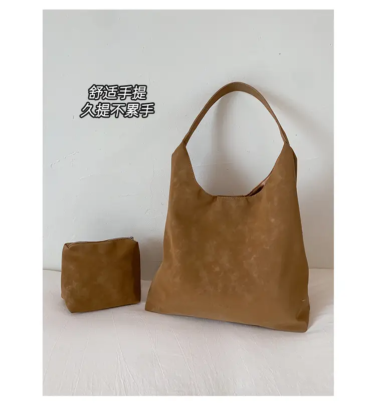 New Fashion Suede Shoulder Bag for Women, Large Capacity, Solid Color — feature 9