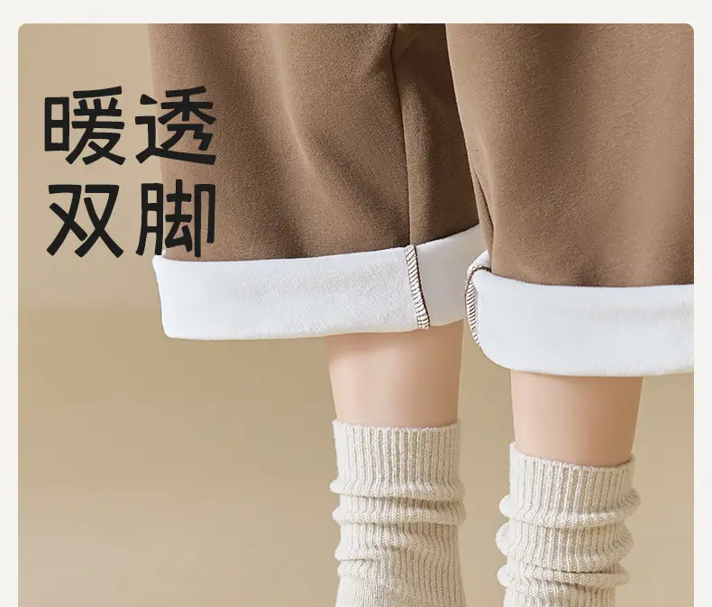 Real Wool Socks for Women, Autumn and Winter Thickened and Fleece-Lined Warm Mid-Calf Socks, Winter Slouch Socks, Postpartum Sleep Maternity Socks — feature 17