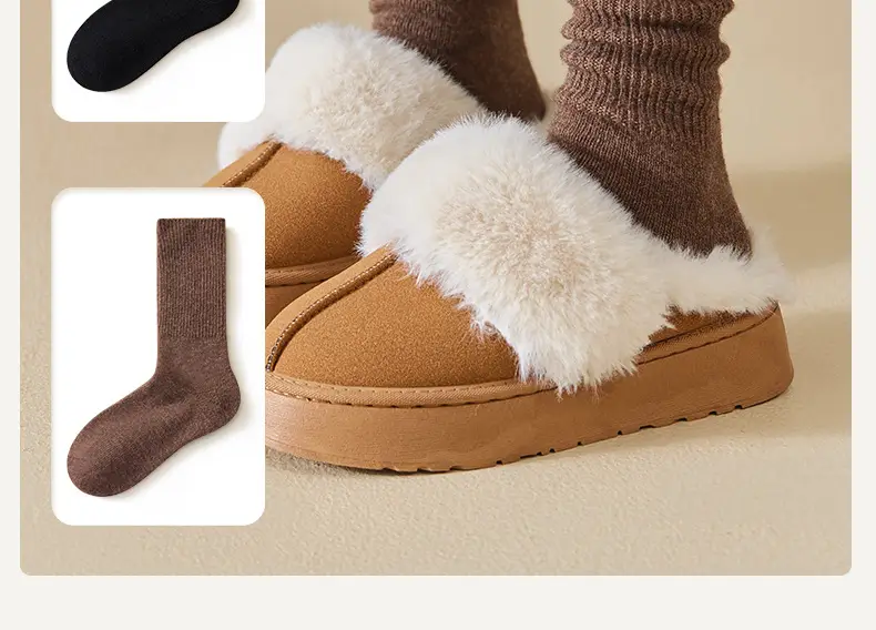 Real Wool Socks for Women, Autumn and Winter Thickened and Fleece-Lined Warm Mid-Calf Socks, Winter Slouch Socks, Postpartum Sleep Maternity Socks — feature 20