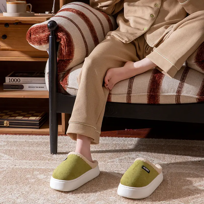 Antibacterial and Deodorant Cotton Slippers for Women, Winter 2026 New Model, Indoor Home Plush Slippers with a Soft, Thick Sole, Silent Cotton Slippers for Men - Image 9