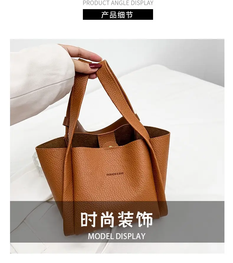 Korean Style Tan Satchel Shoulder Bag for Women — feature 4