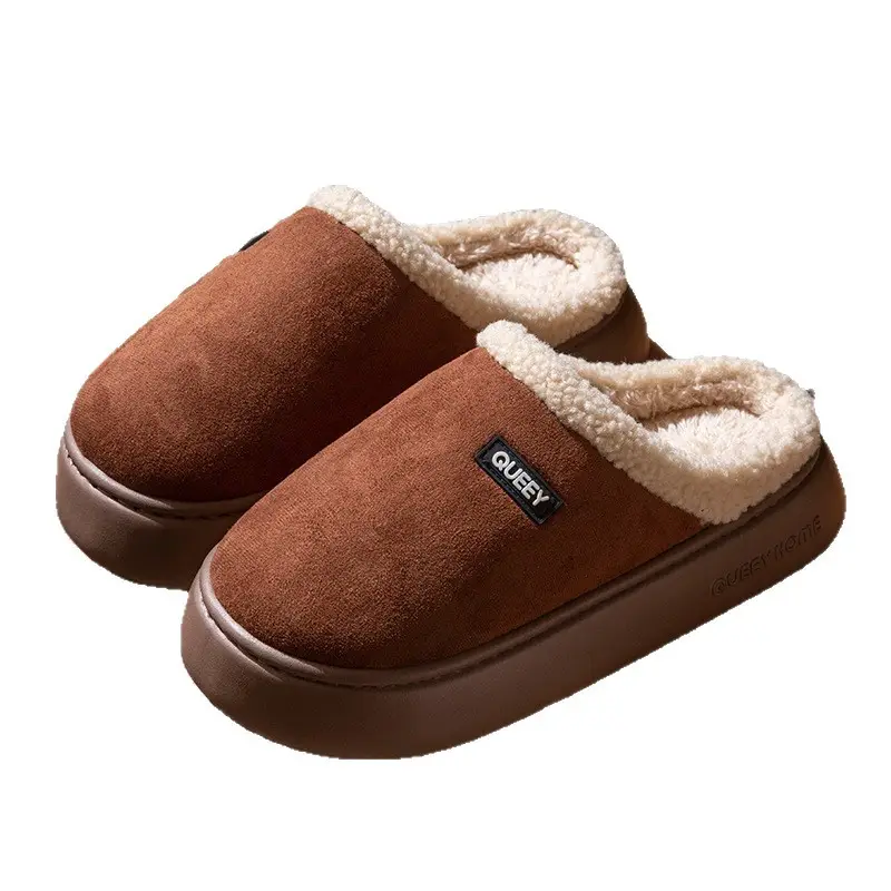 Cotton Slippers for Men, Winter 2026 New Model, Indoor Home Non-Slip Thick-Soled Plush Warm Slippers, Women's Outdoor Winter Wear