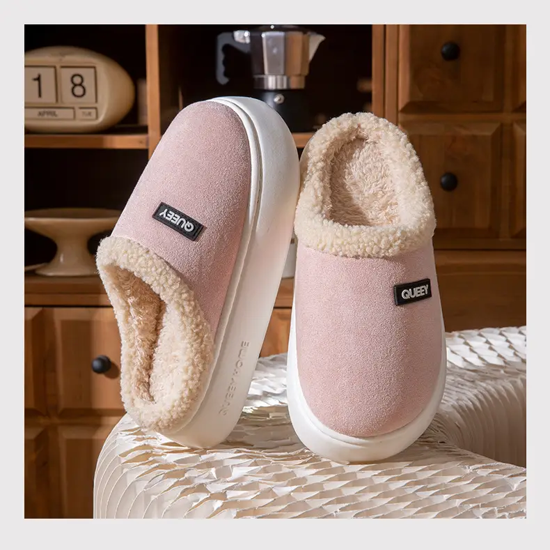 Cotton Slippers for Men, Winter 2026 New Model, Indoor Home Non-Slip Thick-Soled Plush Warm Slippers, Women's Outdoor Winter Wear — feature 13