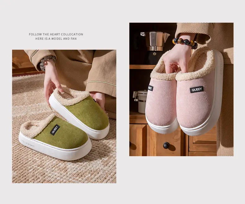 Cotton Slippers for Men, Winter 2026 New Model, Indoor Home Non-Slip Thick-Soled Plush Warm Slippers, Women's Outdoor Winter Wear — feature 18