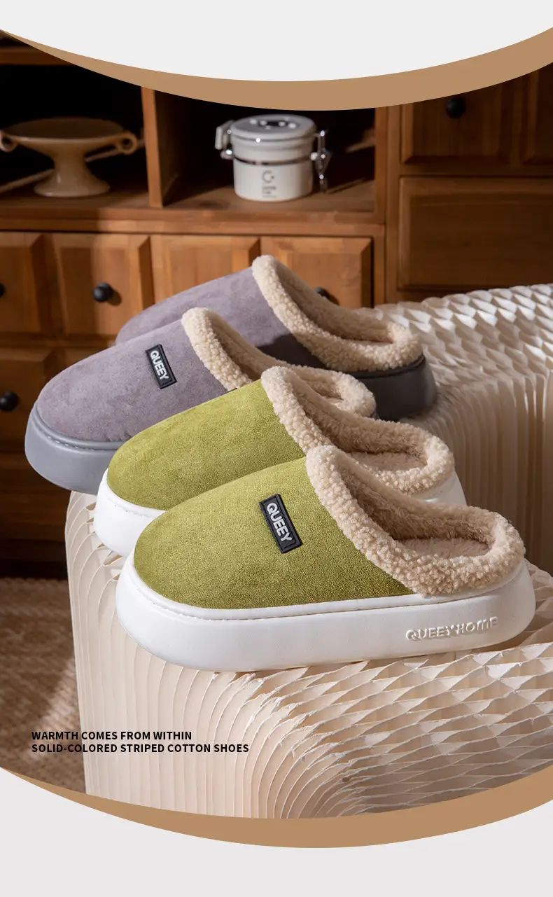 Cotton Slippers for Men, Winter 2026 New Model, Indoor Home Non-Slip Thick-Soled Plush Warm Slippers, Women's Outdoor Winter Wear — feature 6