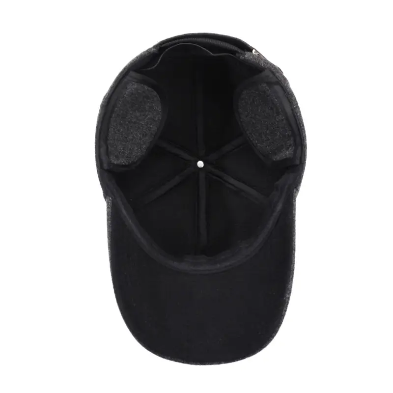 Men Woolen Winter Cap Ear Protection Warm Grey