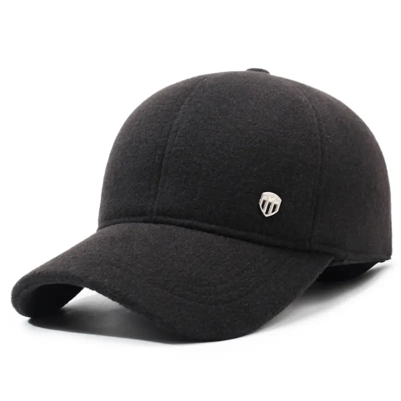 Men Woolen Winter Cap Ear Protection Warm Grey