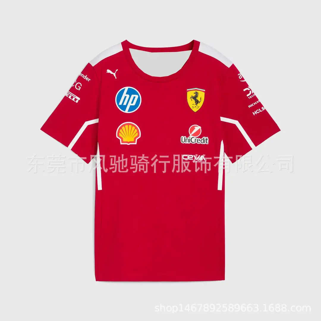Cross-Border 25 Thin Style F1 Racing Suit Can Add Logo, Same Style as Ferrari Team Drivers, Special Short-Sleeved Cycling Jersey — feature 11