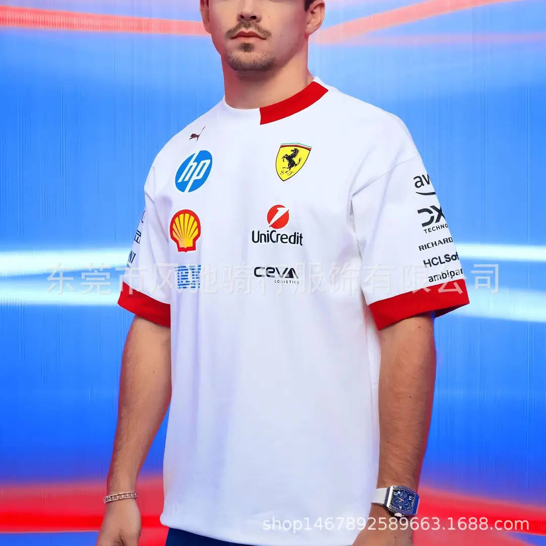 Cross-Border 25 Thin Style F1 Racing Suit Can Add Logo, Same Style as Ferrari Team Drivers, Special Short-Sleeved Cycling Jersey — feature 13