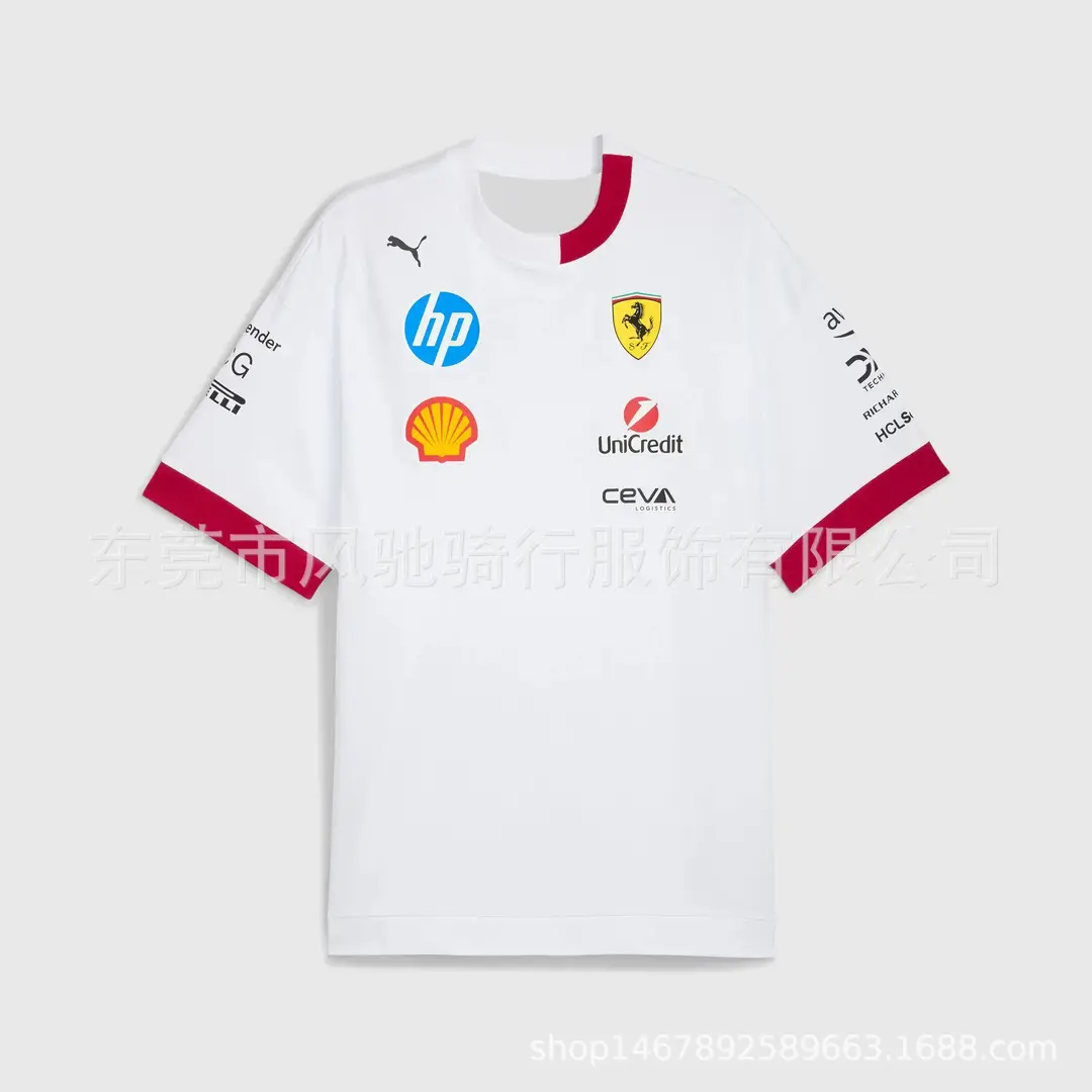 Cross-Border 25 Thin Style F1 Racing Suit Can Add Logo, Same Style as Ferrari Team Drivers, Special Short-Sleeved Cycling Jersey — feature 14