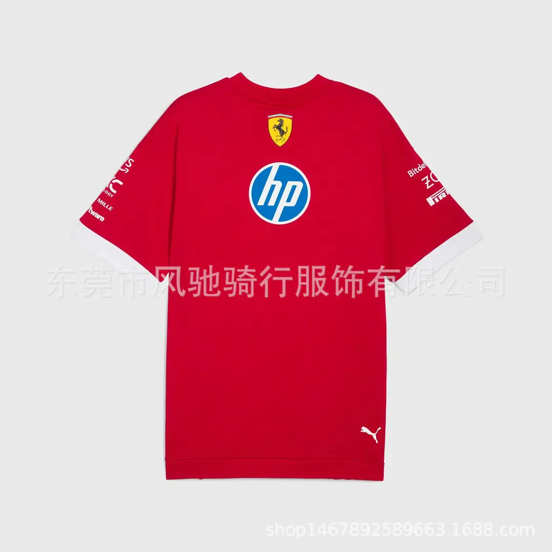Cross-Border 25 Thin Style F1 Racing Suit Can Add Logo, Same Style as Ferrari Team Drivers, Special Short-Sleeved Cycling Jersey — feature 17
