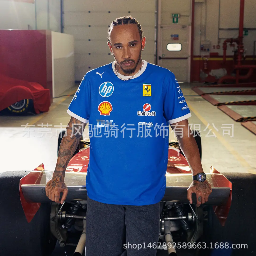 Cross-Border 25 Thin Style F1 Racing Suit Can Add Logo, Same Style as Ferrari Team Drivers, Special Short-Sleeved Cycling Jersey — feature 4