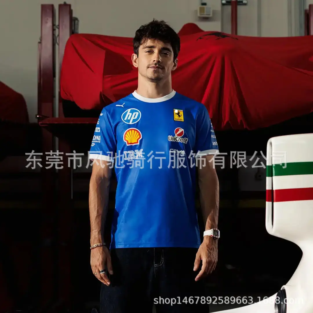 Cross-Border 25 Thin Style F1 Racing Suit Can Add Logo, Same Style as Ferrari Team Drivers, Special Short-Sleeved Cycling Jersey — feature 5