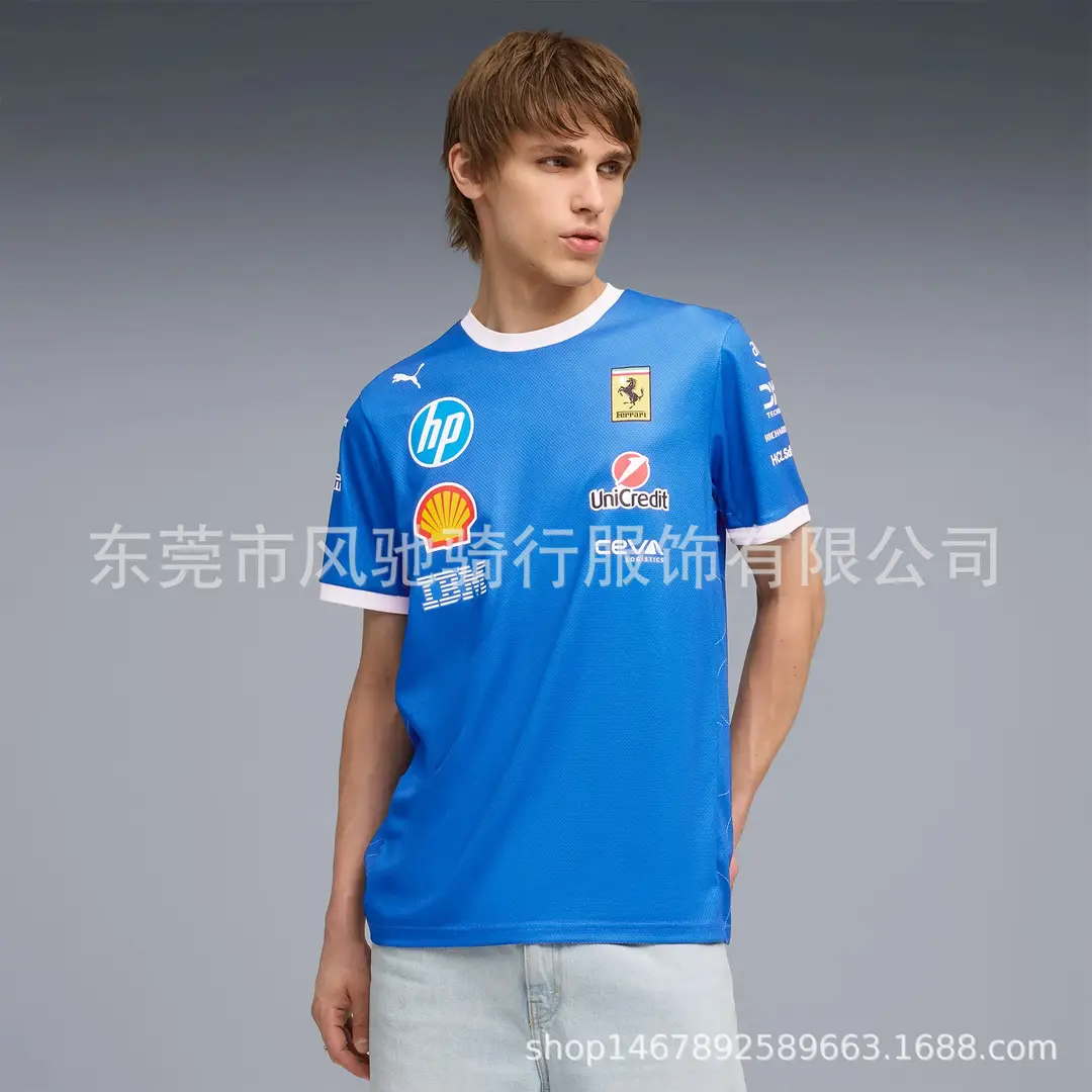 Cross-Border 25 Thin Style F1 Racing Suit Can Add Logo, Same Style as Ferrari Team Drivers, Special Short-Sleeved Cycling Jersey — feature 7
