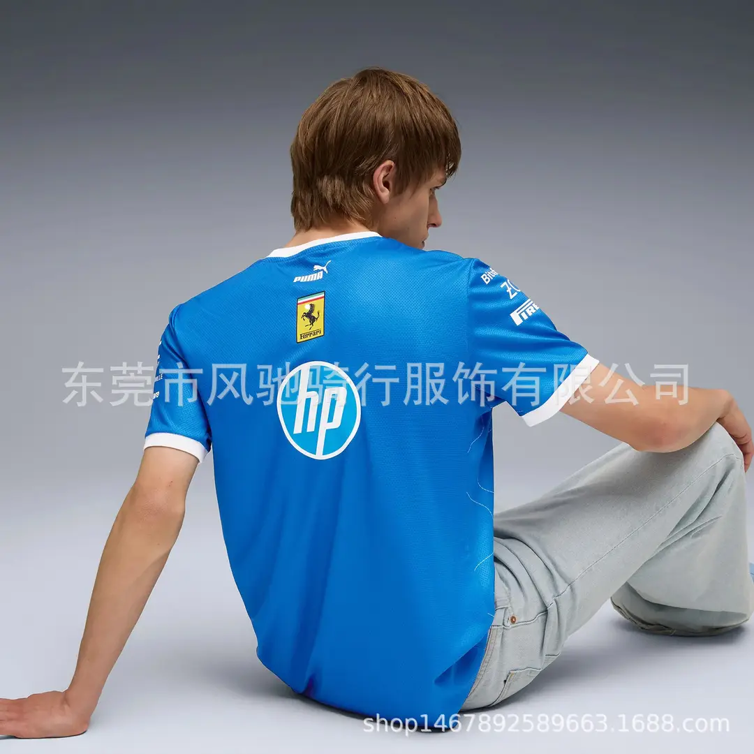 Cross-Border 25 Thin Style F1 Racing Suit Can Add Logo, Same Style as Ferrari Team Drivers, Special Short-Sleeved Cycling Jersey — feature 8