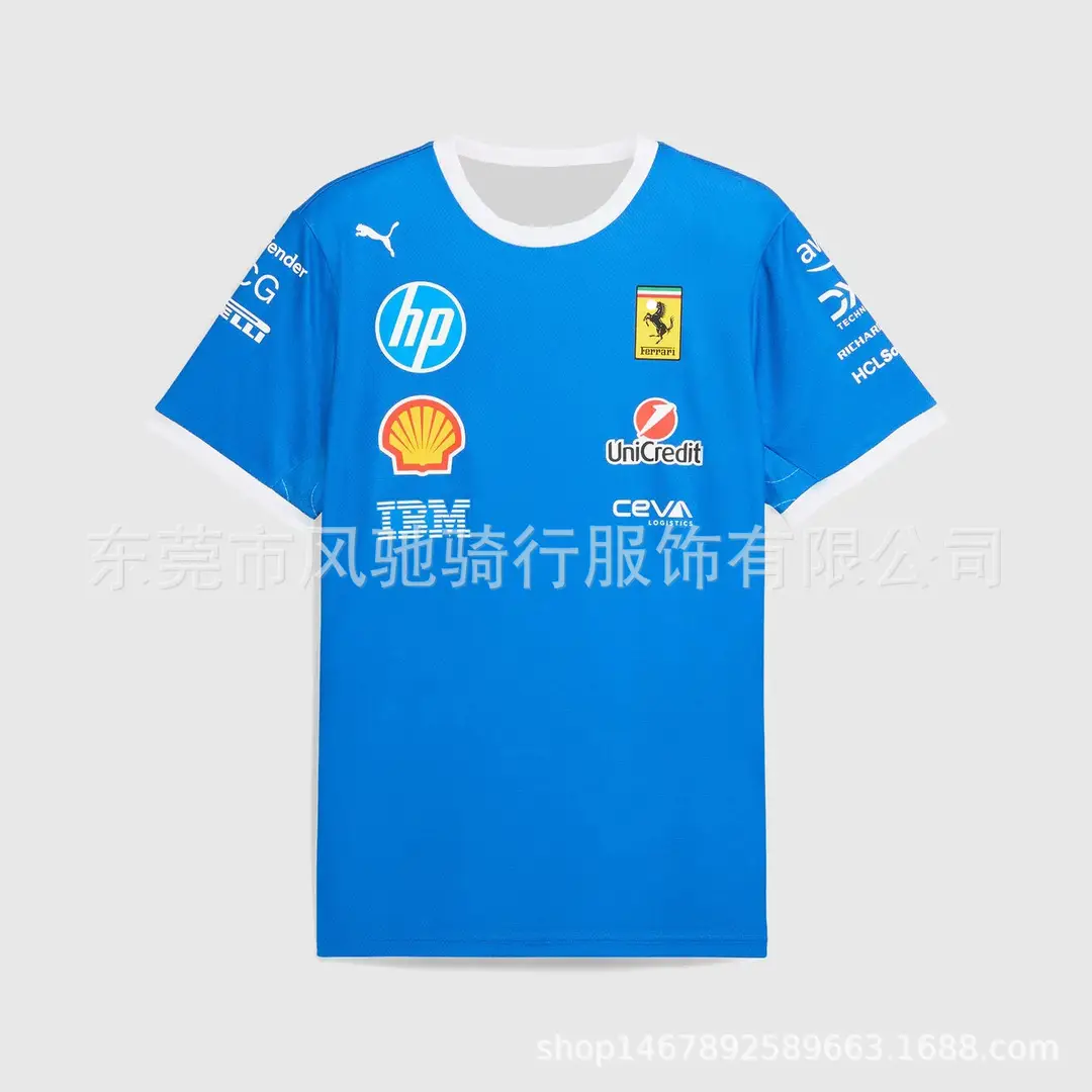 Cross-Border 25 Thin Style F1 Racing Suit Can Add Logo, Same Style as Ferrari Team Drivers, Special Short-Sleeved Cycling Jersey — feature 9
