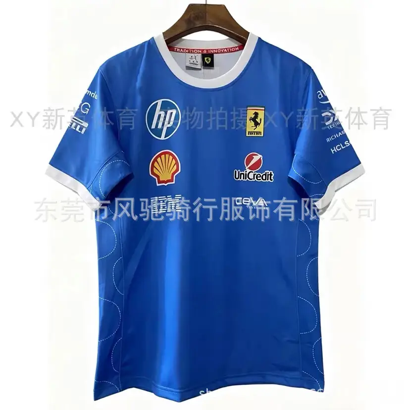 Cross-Border 25 Thin Style F1 Racing Suit Can Add Logo, Same Style as Ferrari Team Drivers, Special Short-Sleeved Cycling Jersey