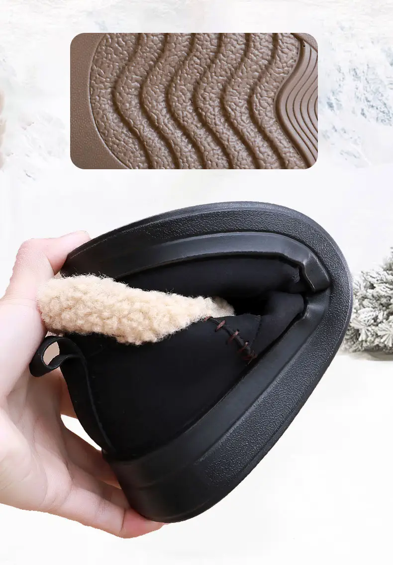 Winter New Style Velvet Thickened Snow Boots, Warm Casual Shoes, Thick-Soled Lightweight Mom Shoes, Non-Slip, Wear-Resistant and Height-Increasing Shoes — feature 11