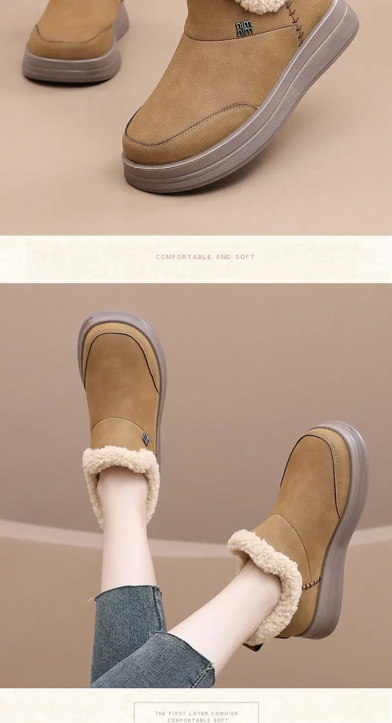 Winter New Style Velvet Thickened Snow Boots, Warm Casual Shoes, Thick-Soled Lightweight Mom Shoes, Non-Slip, Wear-Resistant and Height-Increasing Shoes — feature 18