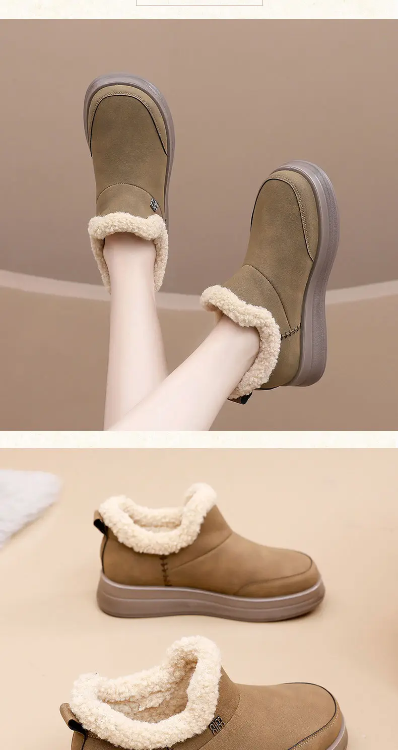 Winter New Style Velvet Thickened Snow Boots, Warm Casual Shoes, Thick-Soled Lightweight Mom Shoes, Non-Slip, Wear-Resistant and Height-Increasing Shoes — feature 27