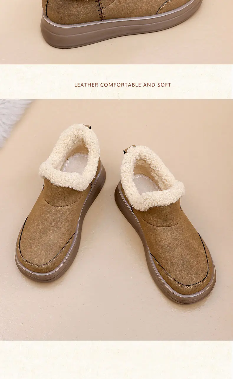 Winter New Style Velvet Thickened Snow Boots, Warm Casual Shoes, Thick-Soled Lightweight Mom Shoes, Non-Slip, Wear-Resistant and Height-Increasing Shoes — feature 28
